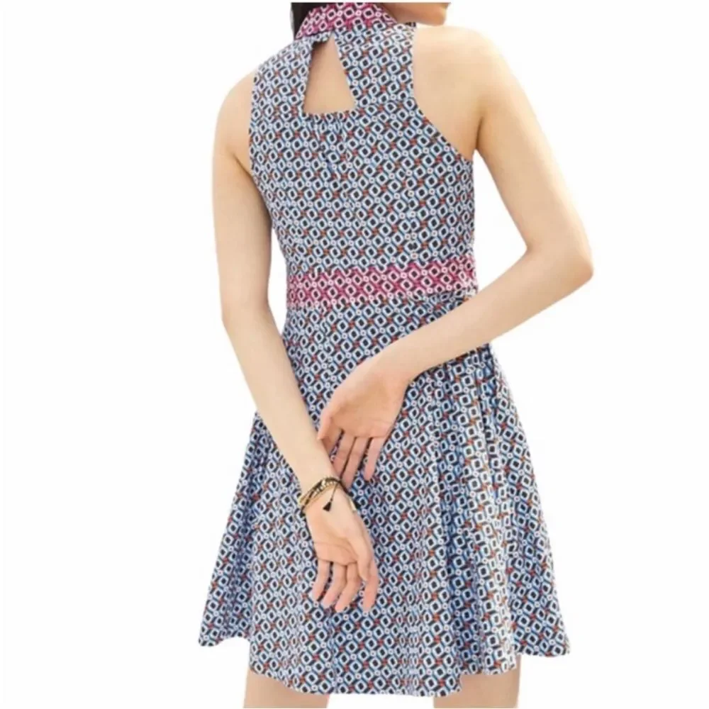 Maeve Anthropologie Buckley Button Front Mini Dress Blue Motif NWT 4